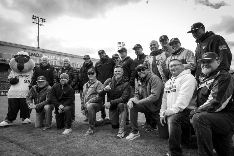 Baseball current and past players at LMCU ballpark