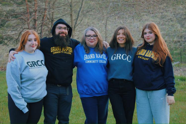 GRCC's Sondra Davis is pictured with her son and daughters