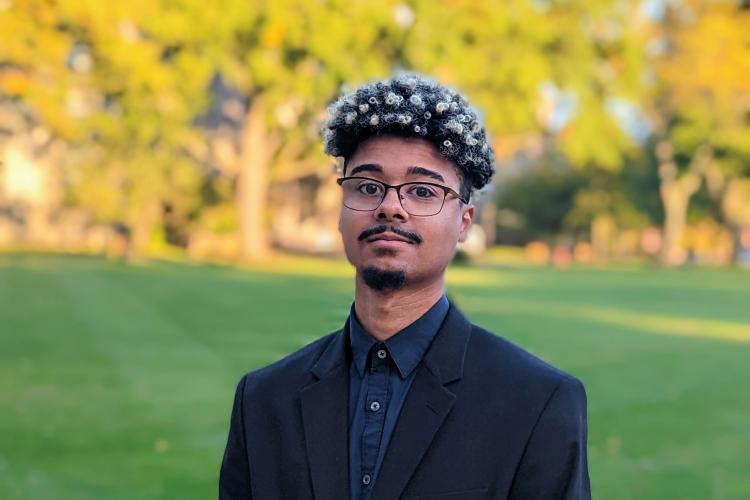 GRCC student Dionel Panuncia pictured standing outside