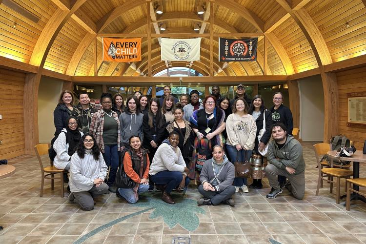 Students in the Study Away program pose for a group photo.