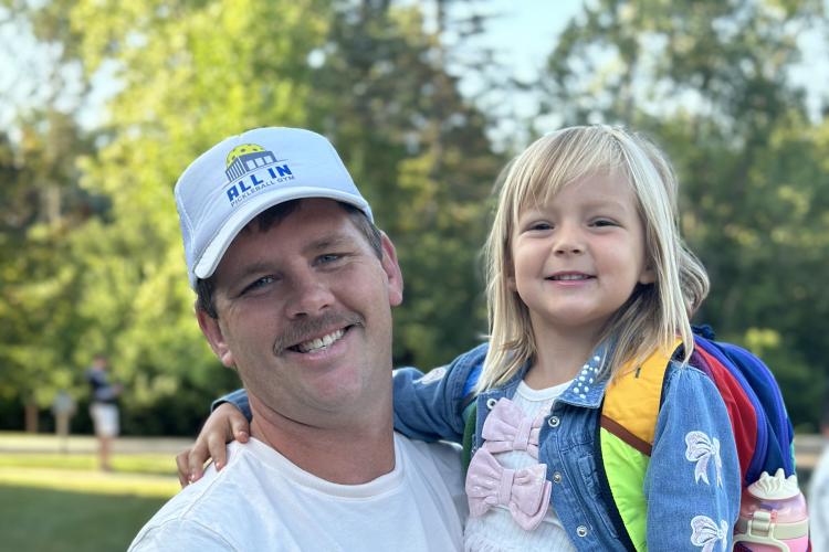 GRCC alumnus Samuel Wright and his daughter.