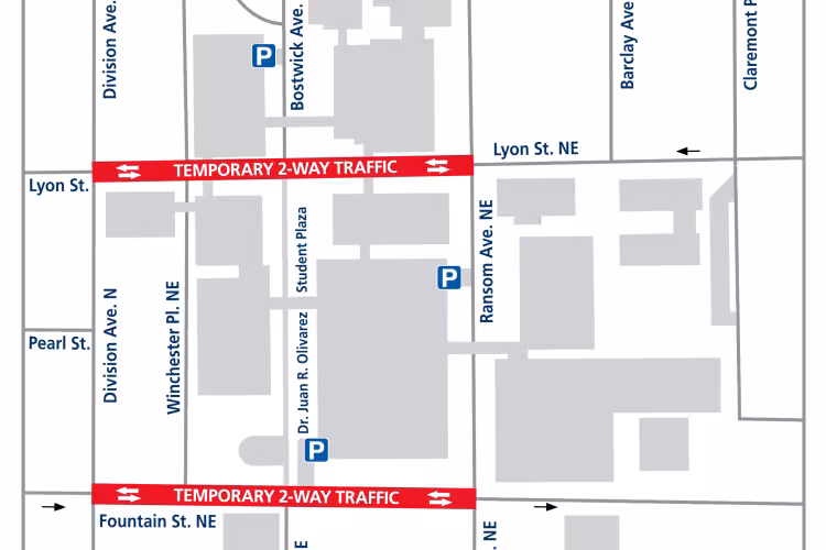 Temporary 2 way traffic map