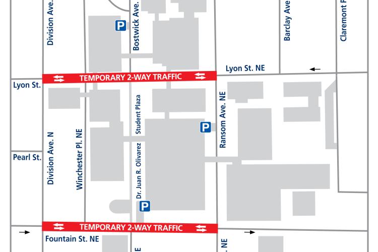 Temporary 2 way traffic map