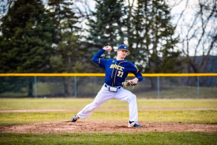 Caleb Engelsman on the mound.
