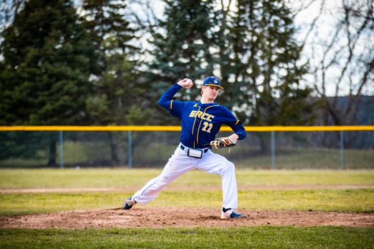 Caleb Engelsman on the mound.
