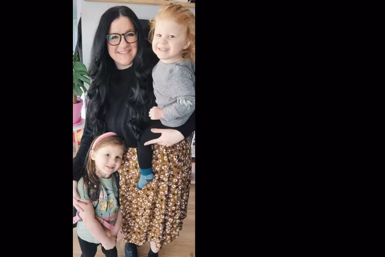 Stephanie Duron with her two children.