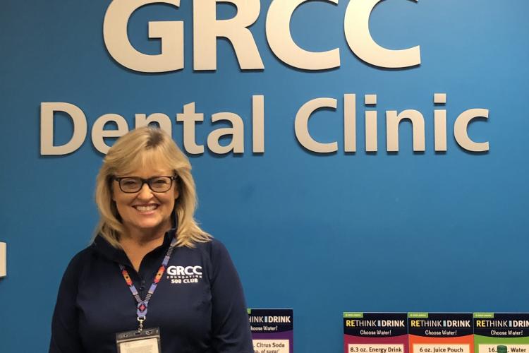 Christine Dobberstein posing in the Dental Clinic.