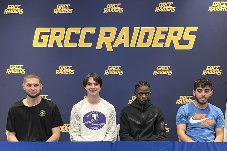 Soccer players Ian Gunderson, Brett Miller, Yosia Mukanda and Hani Alturkmani