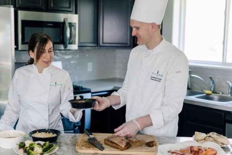 Chef Andy Schultz working in the kitchen.