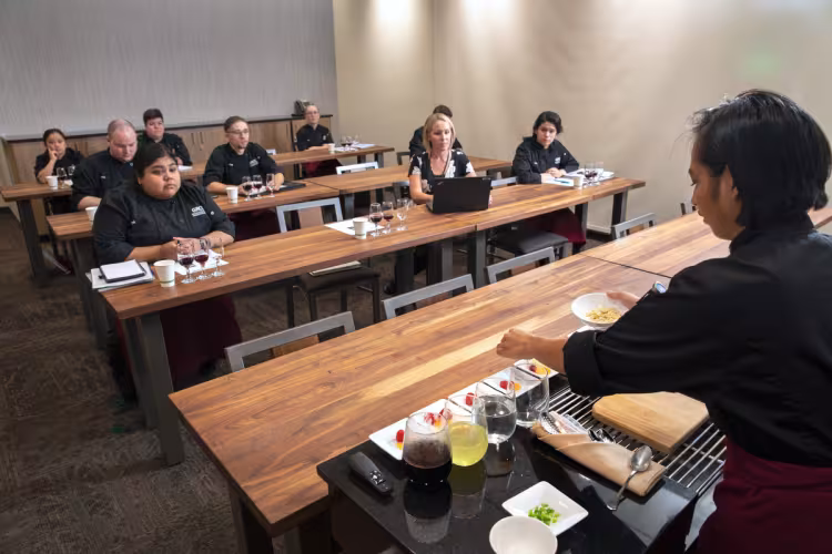 Students in a Secchia Institute for Culinary Education lecture class.