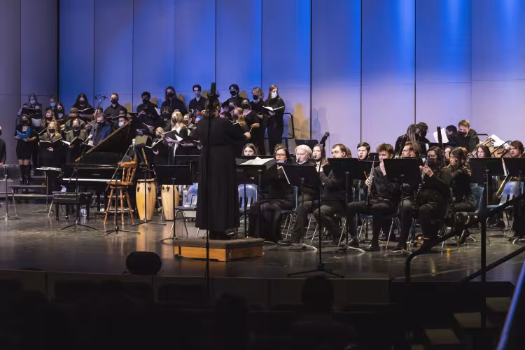 Students on stage at Musical Moods in 2022. 