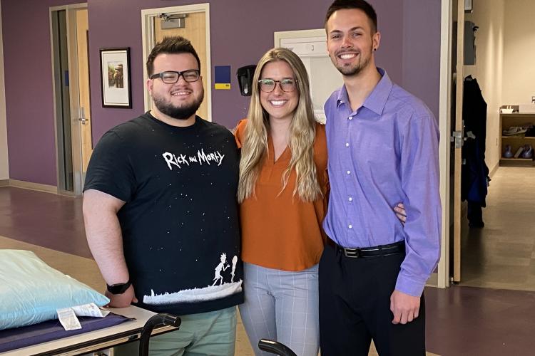 GRCC Rad Tech students Alen Dzafic, Emma Seeber, and Kyle Cottrell.