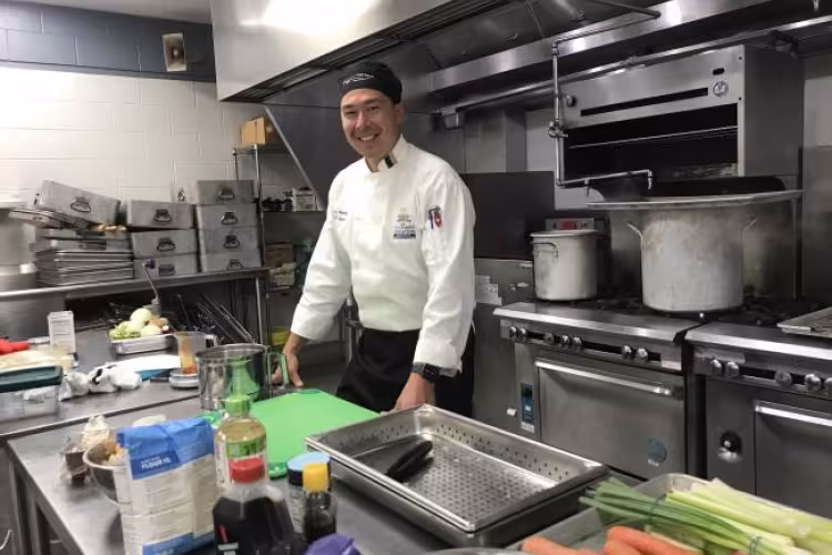 Chef Chris Wessely in the Secchia kitchen.