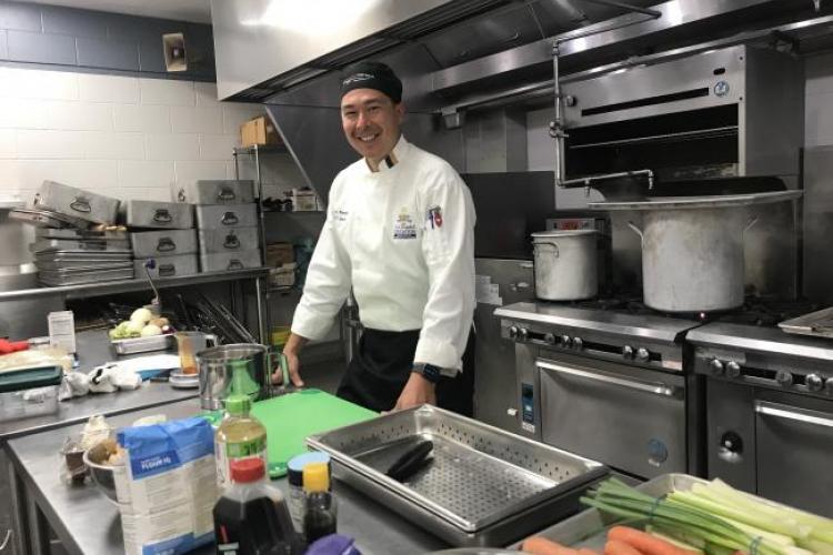 Chef Chris Wessely in the Secchia kitchen.