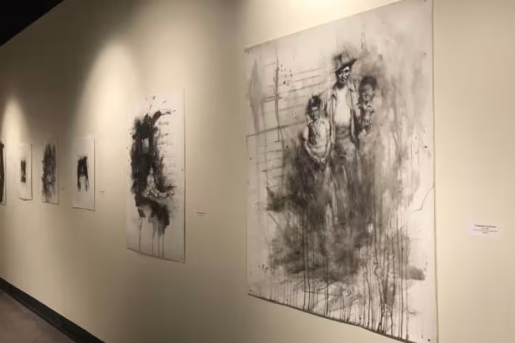 A selection of the artwork in the Paul Collins Art Gallery.