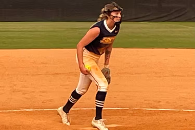 Izzy Regner pitching.