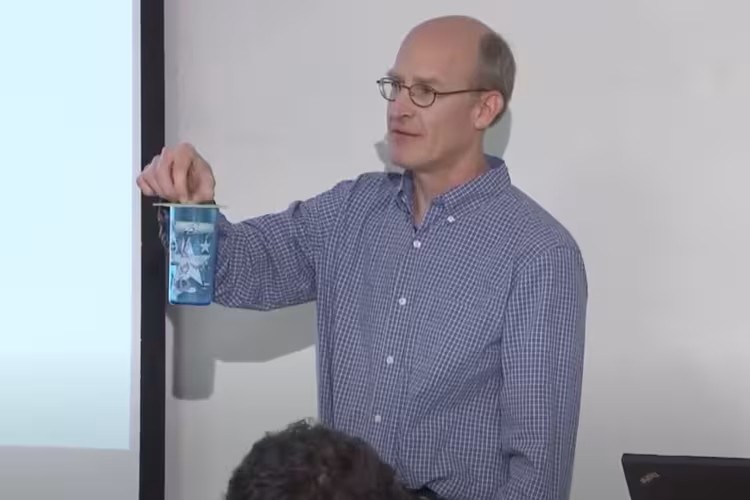 Ken Neils teaching chemistry class