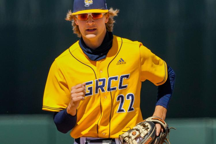 GRCC baseball player number 22 