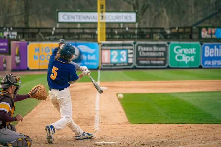 GRCC batter hitting the ball.