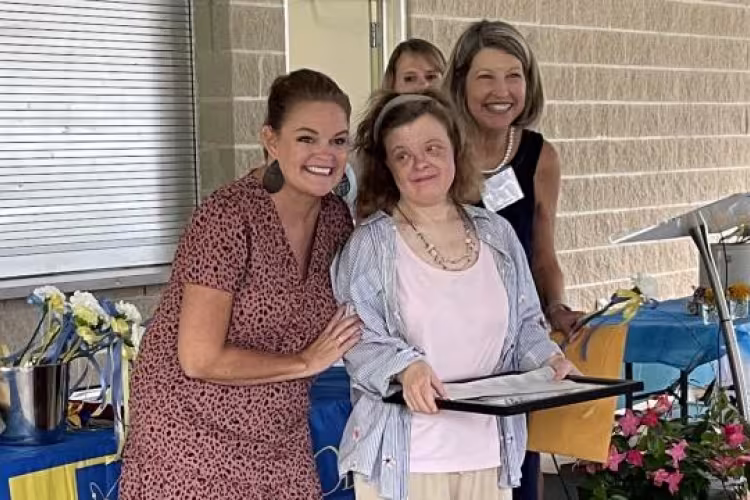 Noorthoek Academy staff celebrating Katherine Crouch.
