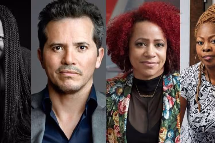Headshots of Austin Channing Brown, John Leguizamo, Nikole Hannah-Jones, and LaTosha Brown. 