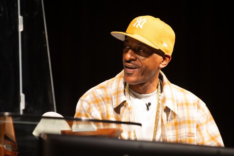 Rakim during his discussion at GRCC on Tuesday.
