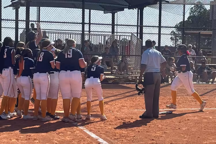 Lauren James scoring aftert hitting a home run. 