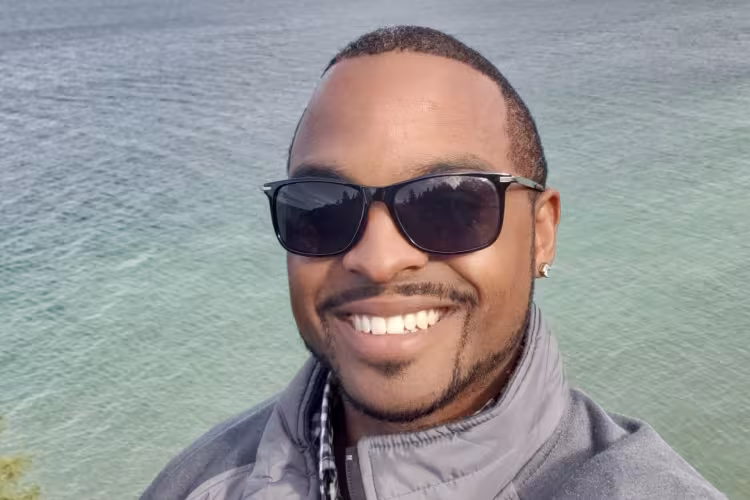 Shomari Gaunichaux at the beach.