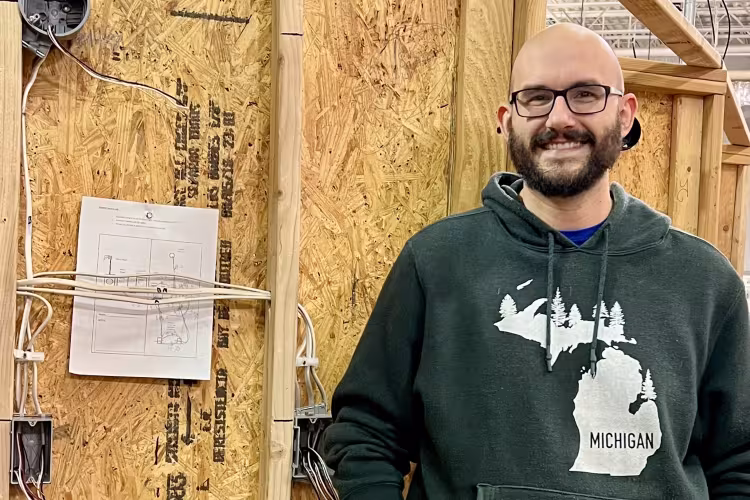 Thomas Gibson in the construction lab.