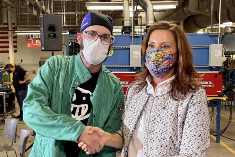 Brian Stauffer thanking Gov. Whitmer.