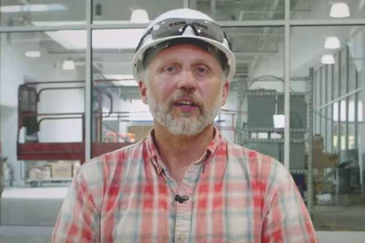 York Tardy wearing a hard hat. 