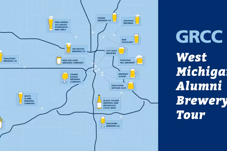Brewery tour map.