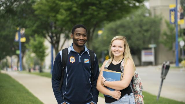 Students on GRCC's Main Campus.