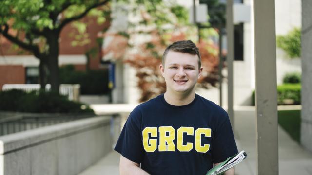 Student on first day of classes