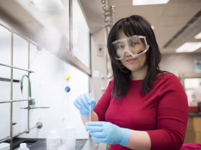 GRCC student working with chemicals