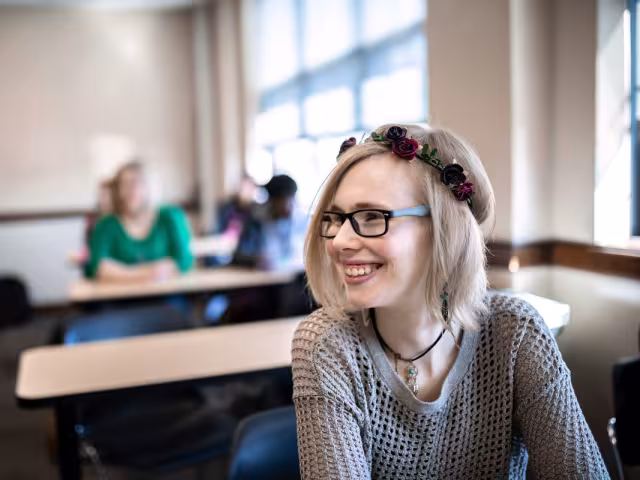 GRCC student in classroom