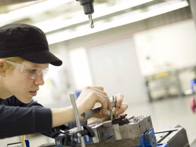 GRCC Tooling and Manufacturing student working on a project