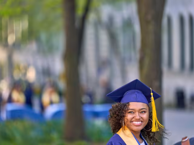 Student at Commencement.