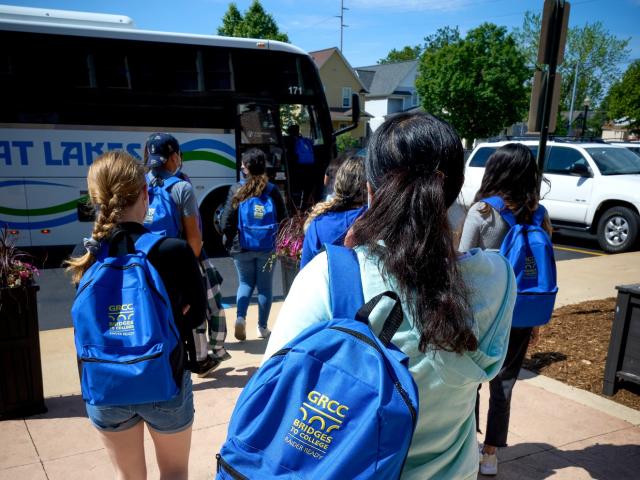 Bridges to college student boarding a bus