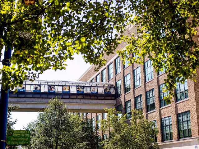 Skywalk from Raleigh J. Finkelstein hall to Student Center