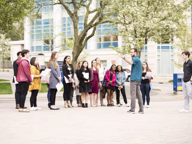 GRCC students on a tour of the Main campus