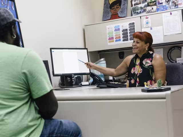 Student meeting with an advisor