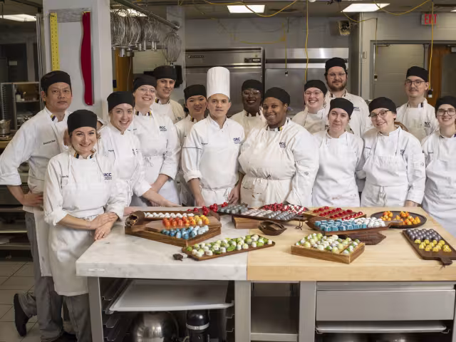 Culinary baking students