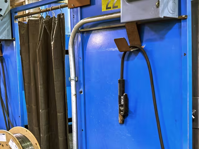 Welding student work in class at the MTEC