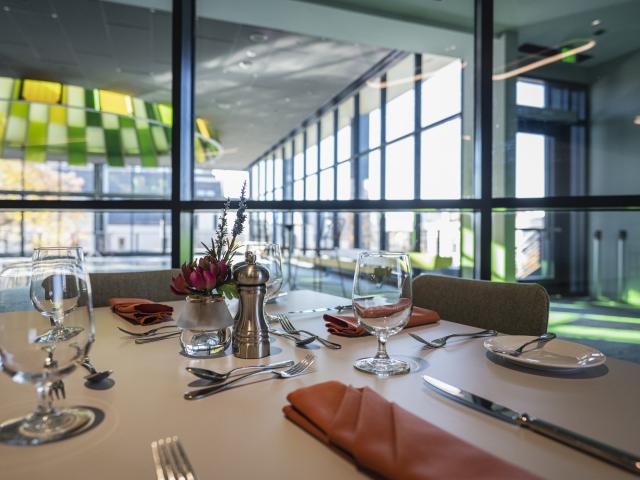 A set table at The Heritage Restaurant