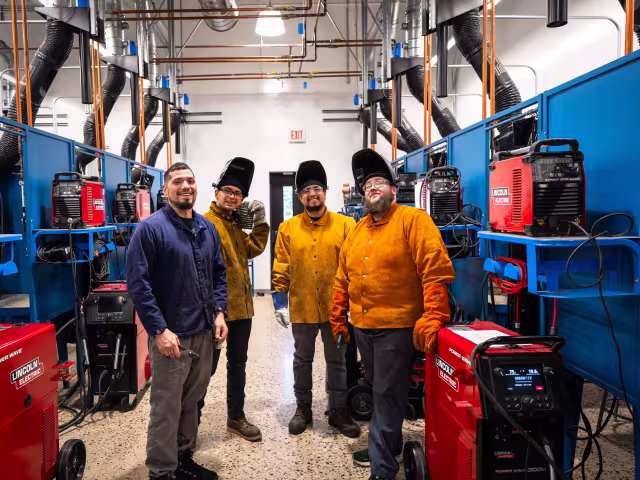 Lakeshore students in a welding class