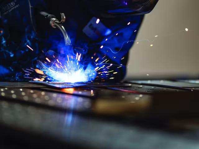 Student welding