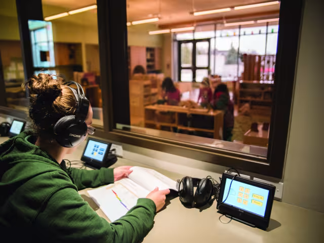 Student working in the Early Childhood Learning Lab